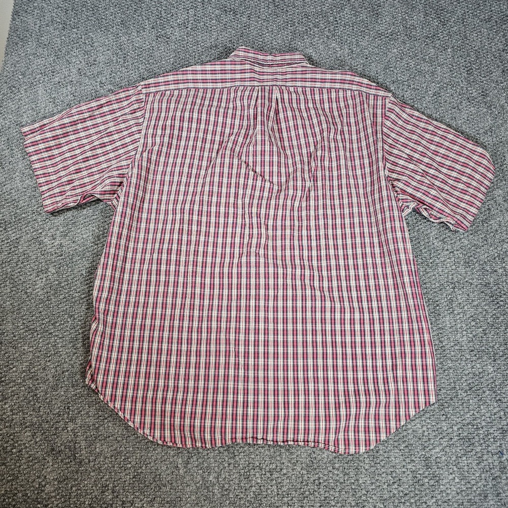 Polo Ralph Lauren BIG SHIRT Short Sleeve Button-Up XL Red Plaid Classic Logo - Picture 7 of 7